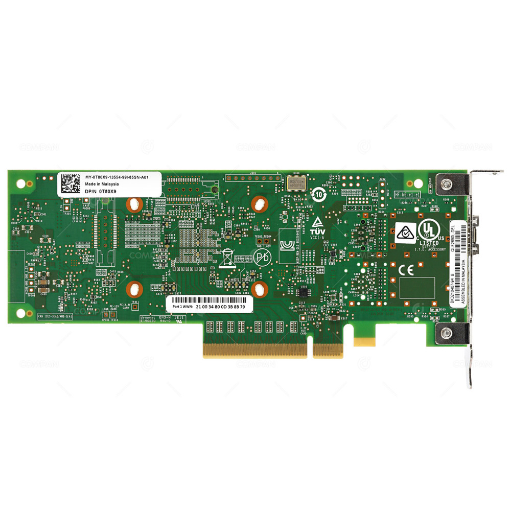 T80X9 LP DELL QLE2690L-DEL 1-PORT 16GB FC PCI-E HBA LOW PROFILE FOR R730 G13